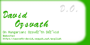 david ozsvath business card